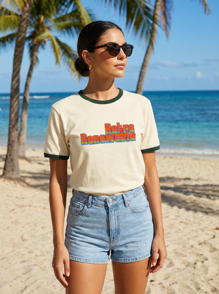 Retro Renewable - Cotton 100% Ringer T-Shirt