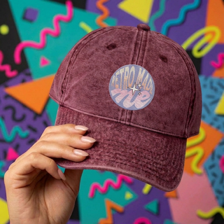 Retro Made Me Vintage Embroidered Cap – Maroon