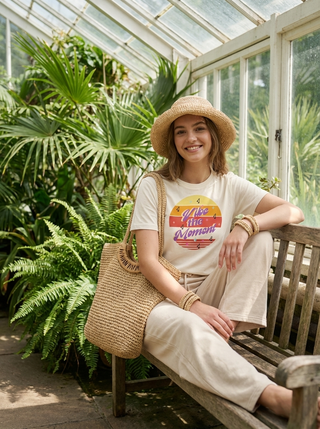 Vibe the Moment Graphic Tee – Retro, 100% Organic Cotton