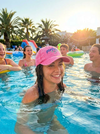 Playback FM Retro Embroidered Vintage Cap – Pink