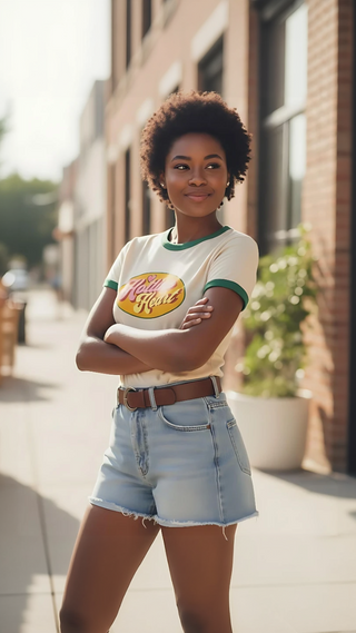 Hotline Heart - Retro - Cotton 100% Ringer T-Shirt