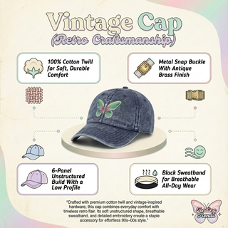 Playback FM Retro Embroidered Vintage Cap – Pink