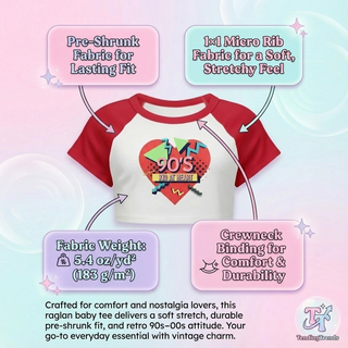 Glossy Mood Raglan Baby Tee – Retro Pink Crop Top