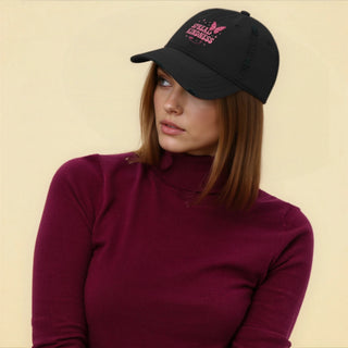 Retro Rules Distressed Dad Hat — Vintage Washed Khaki 90s Y2K Baseball Cap