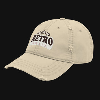 Retro Rules Distressed Dad Hat — Vintage Washed Khaki 90s Y2K Baseball Cap