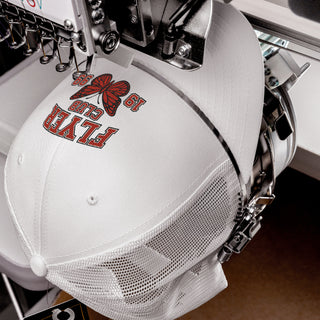 Flyer Club 1999 Retro Butterfly Trucker Hat – Y2K Nostalgia Mesh Cap