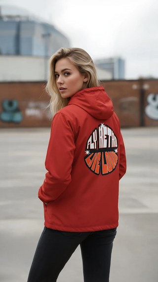 Fly Retro Live Loud - Retro Women Zip Up Windbreaker
