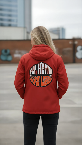 Fly Retro Live Loud - Retro Women Zip Up Windbreaker