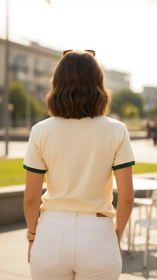 Wear Bold Live Green  Ringer Tee – Retro, 100% Cotton