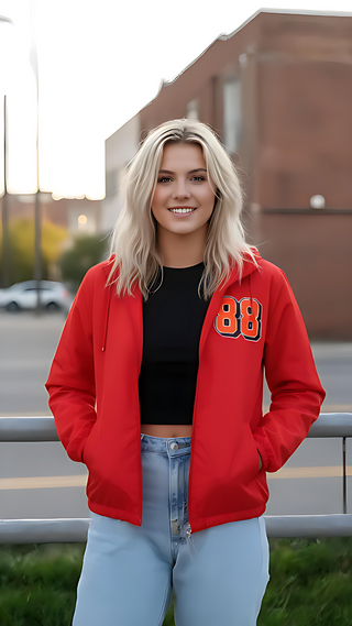 Fly Retro Live Loud - Retro Women Zip Up Windbreaker