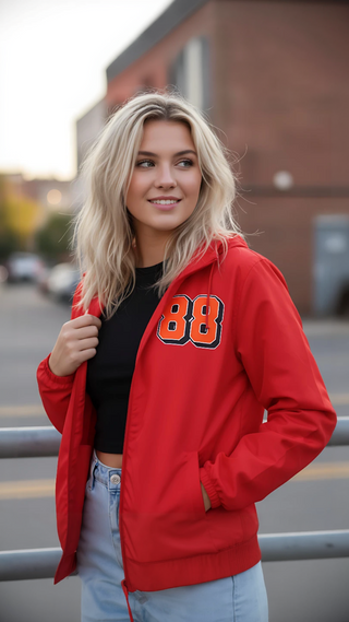 Fly Retro Live Loud - Retro Women Zip Up Windbreaker