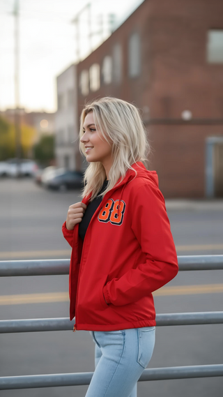 Fly Retro Live Loud - Retro Women Zip Up Windbreaker